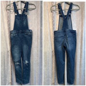 H&M Denim Overalls Distressed knee; Youth girls 12-13Y